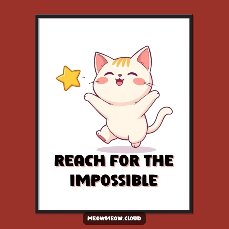 Funny Happy Cat Twinkling Star Poster: Adorable Wall Art, A Hilarious Gift Idea!