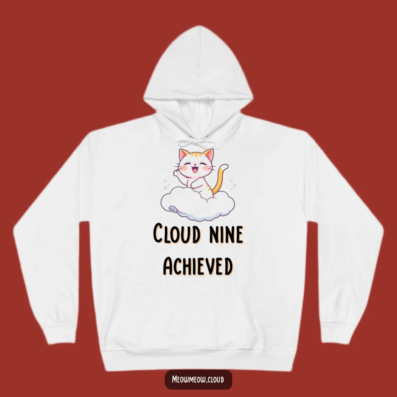 Cozy Funny Joyful Cat Cloud Wave Hoodie: Warmth and Good Vibes