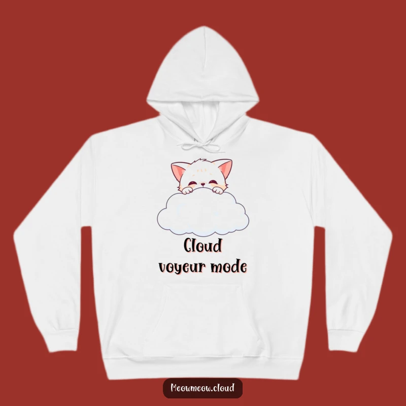 Funny Curious Cat Cloud Hoodie: Cozy Wear for Little Explorers