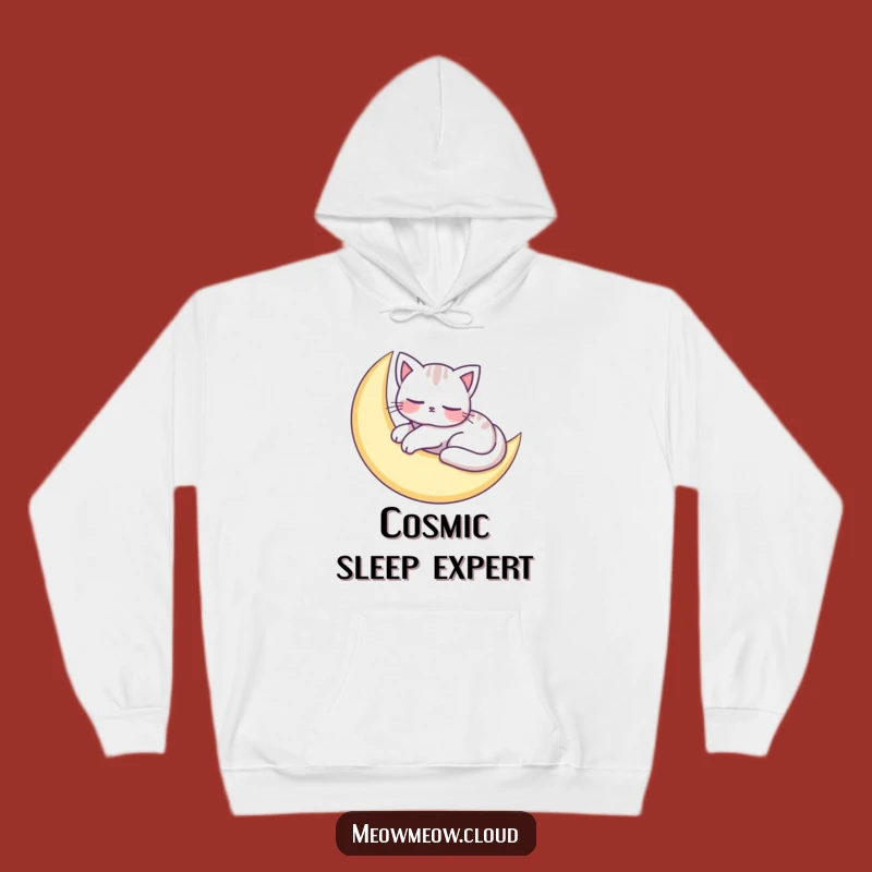 Cozy Funny Cat Moon Nap Hoodie: Dreamy Comfort Gift for Cat Fans