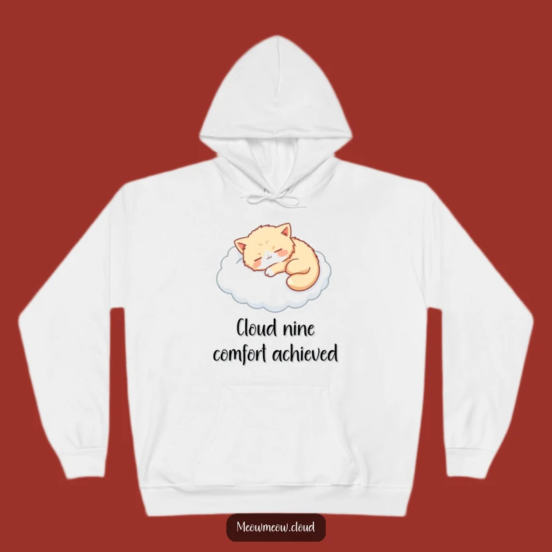 Cozy Funny Cat Cloud Nap Hoodie - Warm & Dreamy Feline Comfort