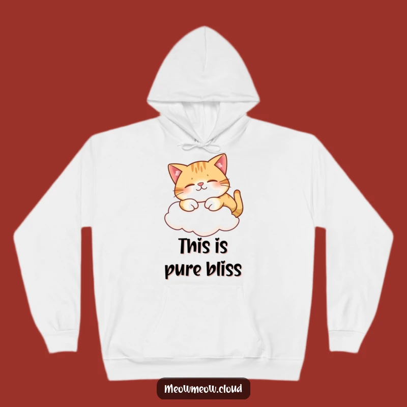 Cozy Funny Cat Stretch Cloud Hoodie - Warm & Joyful Feline Comfort