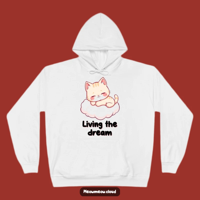Funny Cloud Cat Hoodie: Cozy Purring Kitty Gift for Cat Enthusiasts