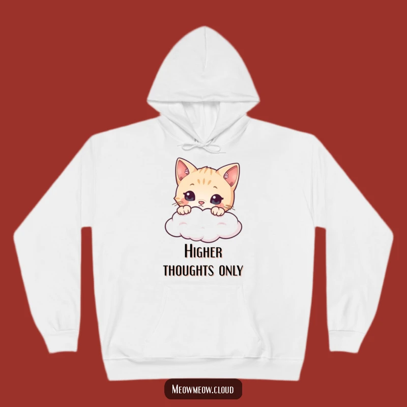 Funny Curious Cat Cloud Hoodie: Cozy Whimsy for Cat Lovers, Amazing Funny Gift!