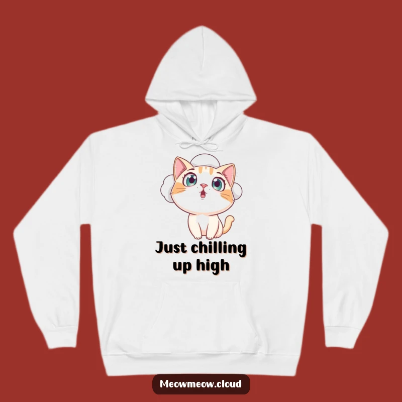 Funny Curious Cat Hoodie: Cozy Cloud Sweater, Hilarious Amazed Cat Gift for Comfy Humor