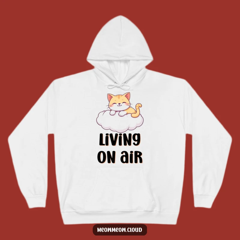 Funny Cat Cloud Hoodie: Happy Lounger Comfort, Cozy Funny Gift