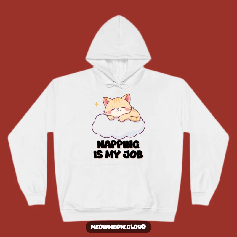 Funny Cat Cloud Hoodie - Cozy Sleepy Kitty Apparel