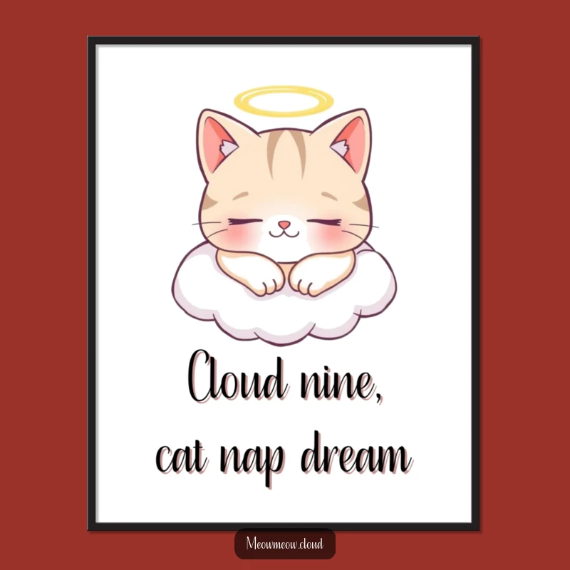 Free Printable Angel Cat Wall Art: Funny Downloadable Decor for a Peaceful Haven
