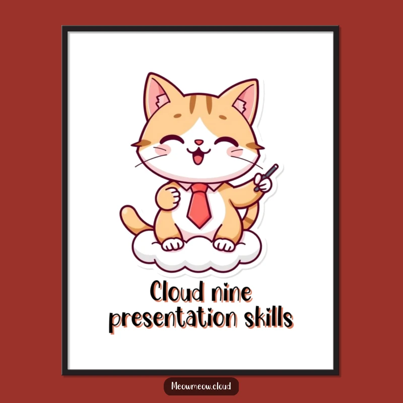 Funny Free Printable Wall Art: Cat Presentation Cloud Art - Downloadable Art Gift