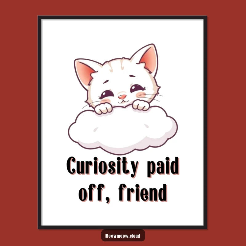 Free Printable Wall Art: Curious Cat Peeking; Whimsical Downloadable Decor