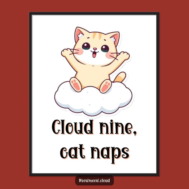 Funny Free Printable Wall Art: Cloud Cat Snow Angel Dream!