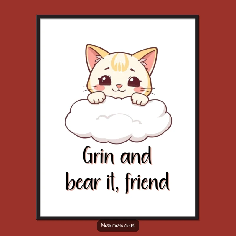 Free Printable Wall Art: Cheeky Cat Grin, Whimsical Downloadable Decor!