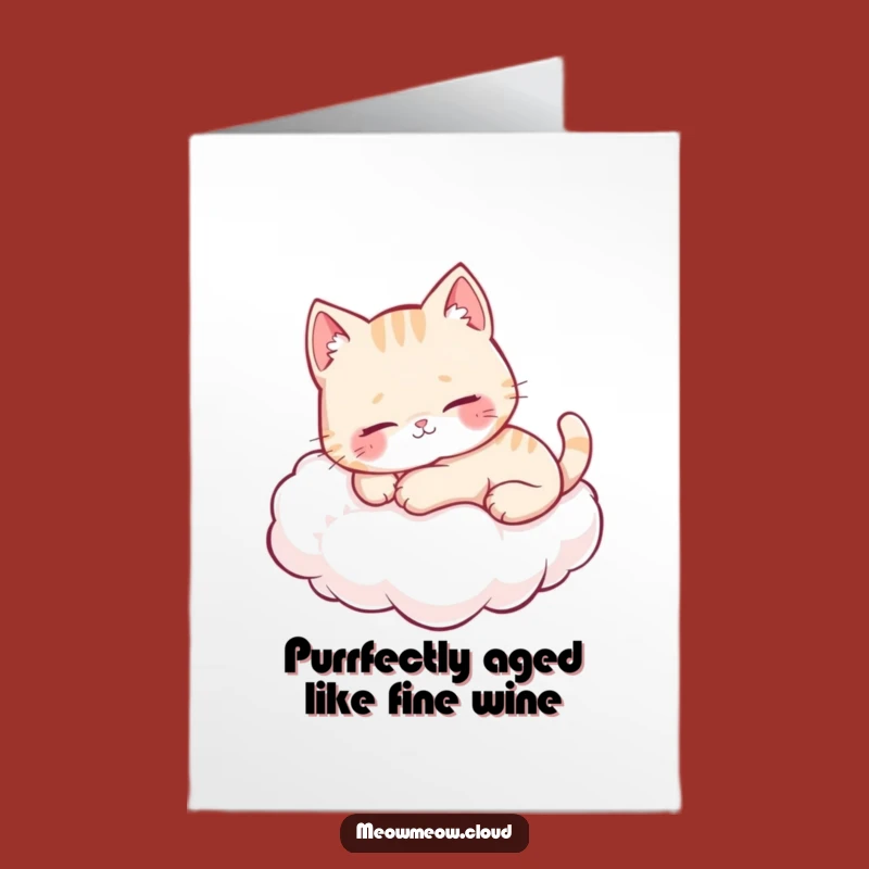 Free Printable Birthday Card: Purring Cloud Cat - Adorable Downloadable Gift!