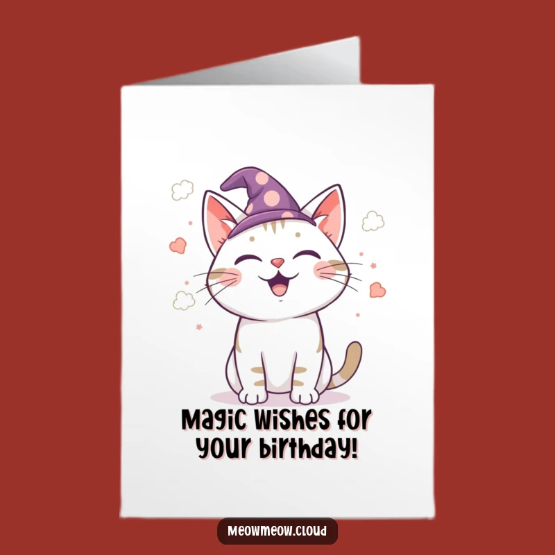 Magical Free Printable Wizard Cat Birthday Card - Enchanting Downloadable Gift