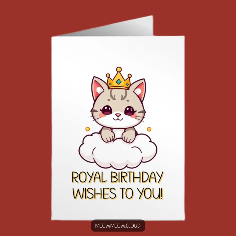 Free Printable Birthday Card: Royal Cat King Reigns with Birthday Joy