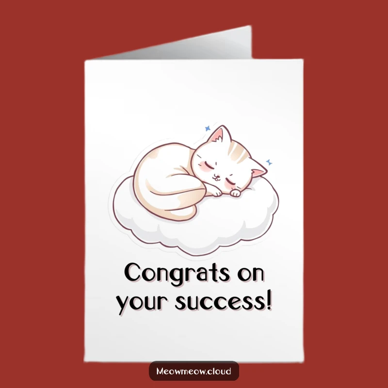 Free Printable Congrats Card: Sleepy Cat, Perfect DIY Funny Downloadable Gift