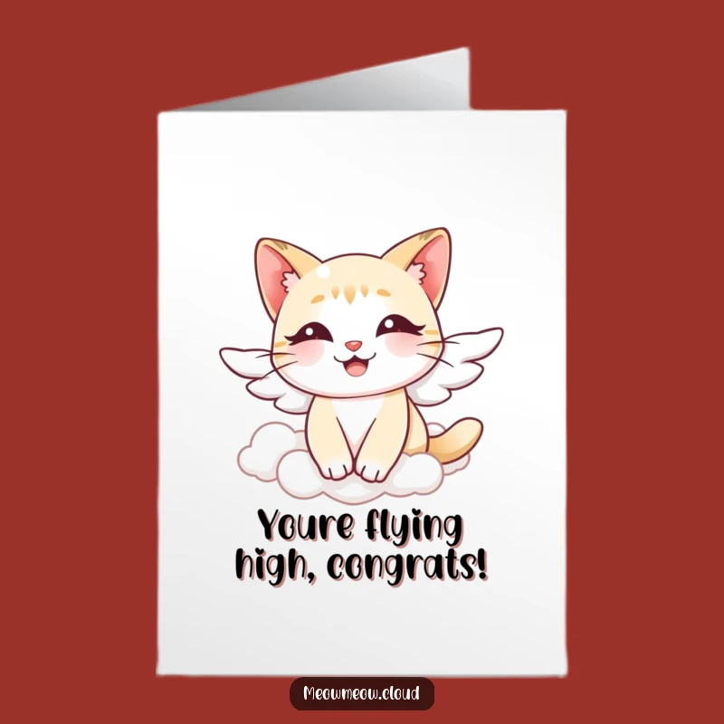 Free Printable Angel Cat Congrats Card - Divine Downloadable Gift