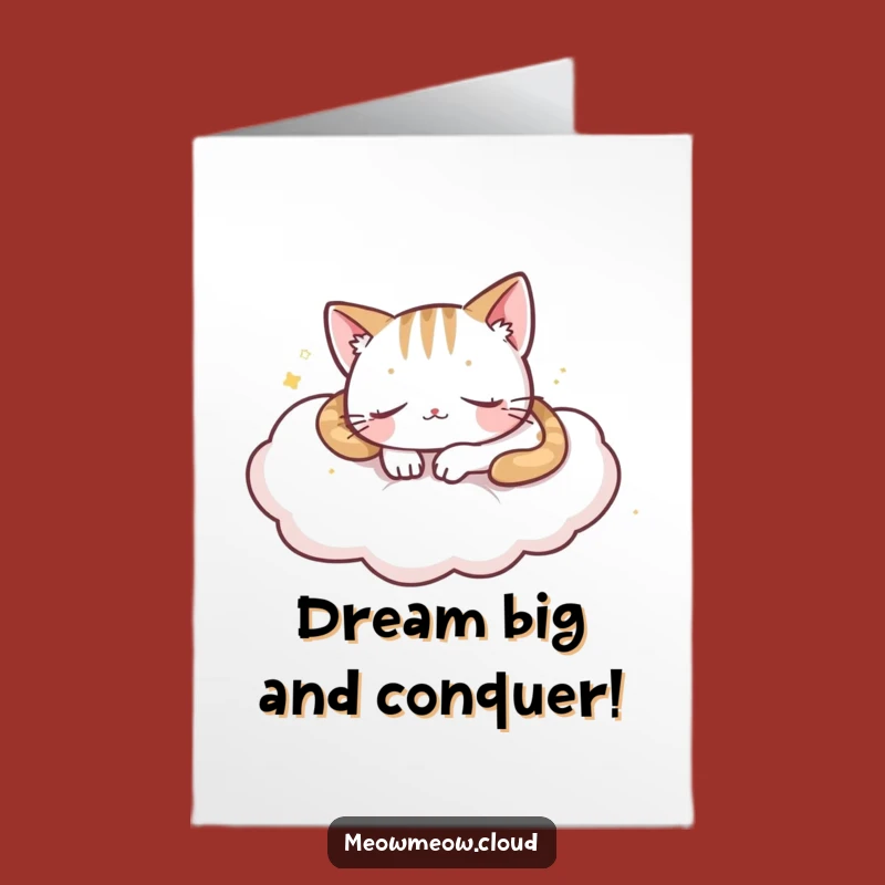 Free Printable Congrats Card: Cloud Cat Nap - Peaceful Downloadable Gift!