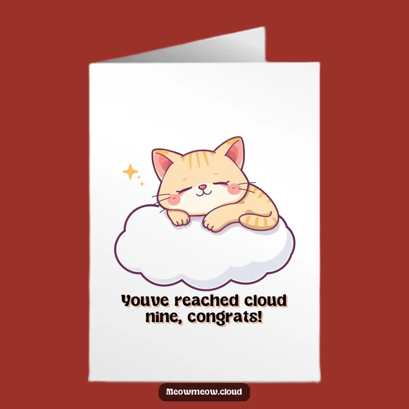 Free Printable Congratulations Card: Cloud Cat Nap Funny Downloadable Gift