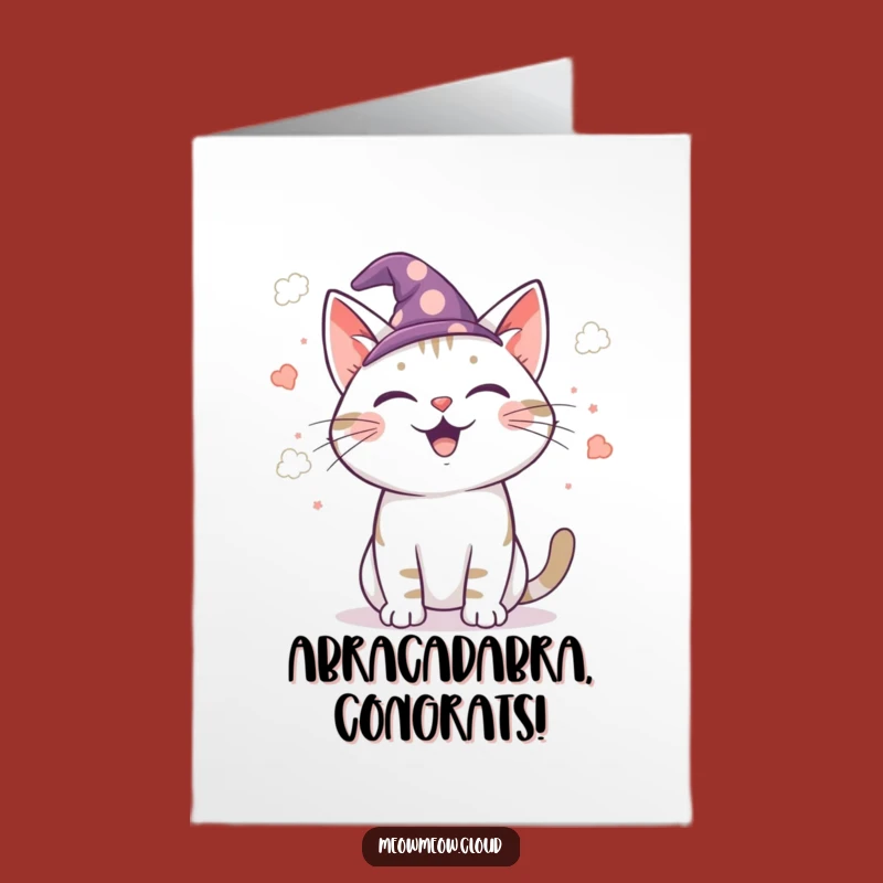 Free Printable Wizard Cat Congrats Card - Spellbinding Downloadable Gift