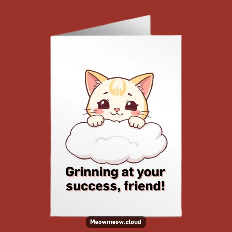Free Printable Congrats Card: Grinning Cat, Smirking Downloadable Gift!