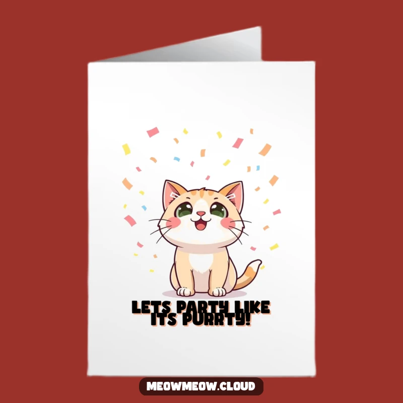 Free Printable Congrats Card: Cat Confetti Surprise, Fun Downloadable Celebration