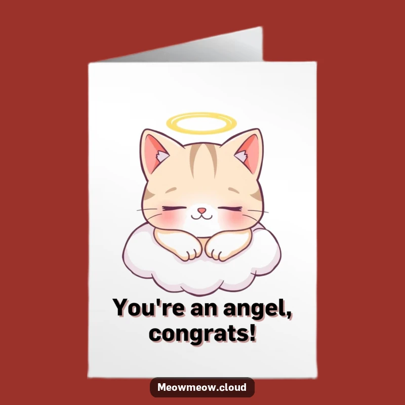 Free Printable Blessed Cat Congrats Card: Funny Downloadable Gift for Good Fortune