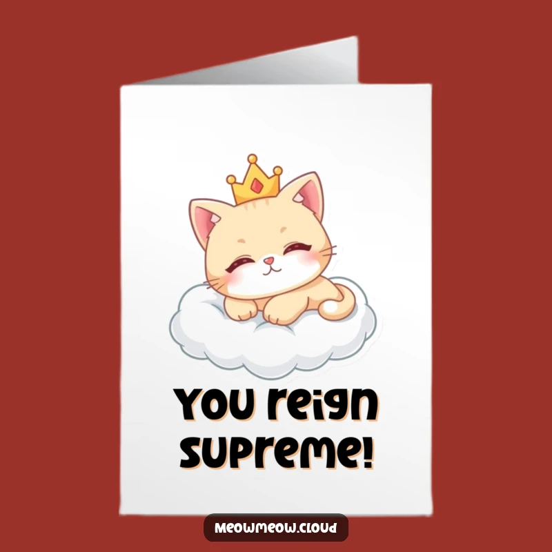 Free Printable Congrats Card: Regal Cat Celebrating Your Victorious Achievement