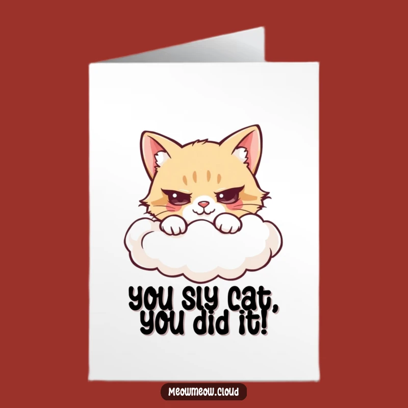 Free Printable Congrats Card: Hidden Cat, Playful Downloadable Gift!