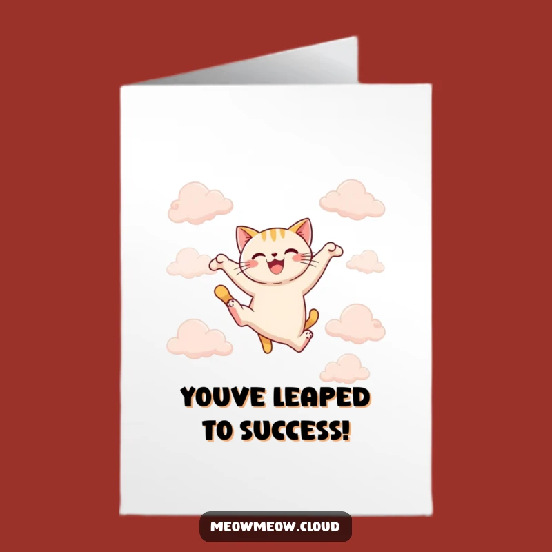 Free Printable Congrats Card: Cat Leap, Perfect DIY Funny Downloadable Gift