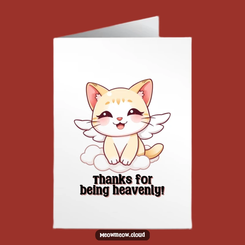 Free Printable Angel Cat Thank You Card - Heavenly Downloadable Gift