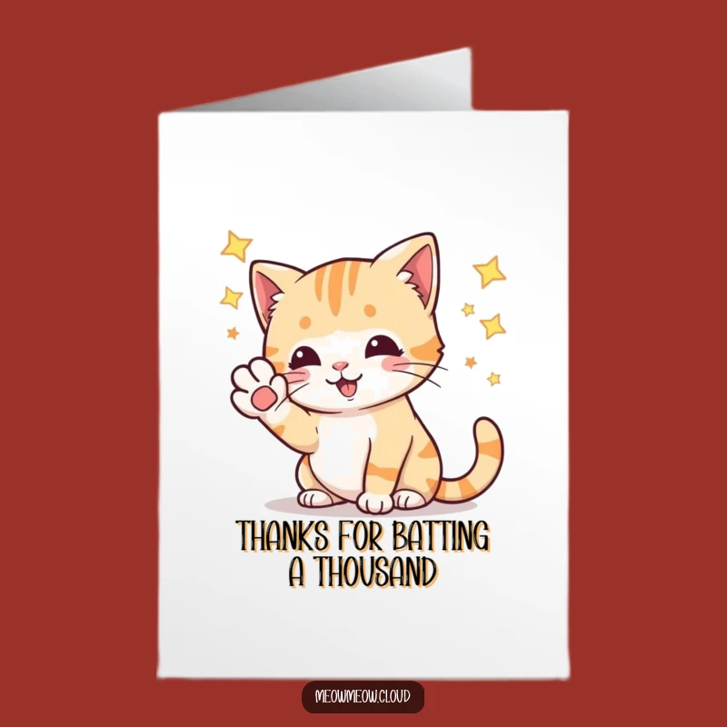 Free Printable Cat Star Thank You Card: Playful Gratitude Humor Downloadable