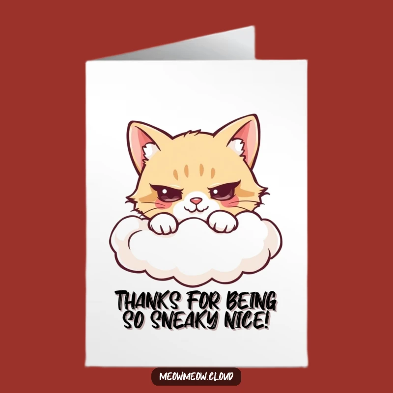 Free Printable Thank You Card: Cat Hiding, Cheeky Downloadable Gift!