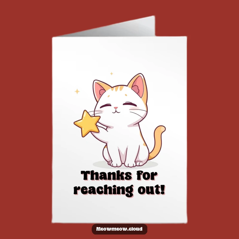 Free Printable Thank You Card: Cat Thanks with Star Poke, Funny Downloadable Gratitude