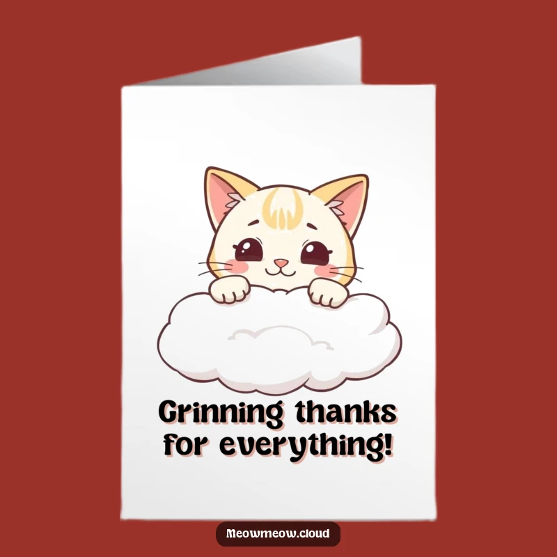 Free Printable Thank You Card: Cheeky Cat Grin, Humorous Downloadable Gift!
