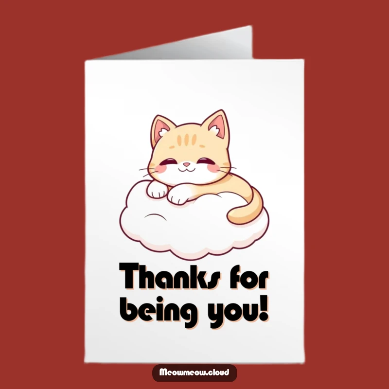 Free Printable Thank You Card: Cloud Cat - Funny Whimsical Appreciation DIY Gift