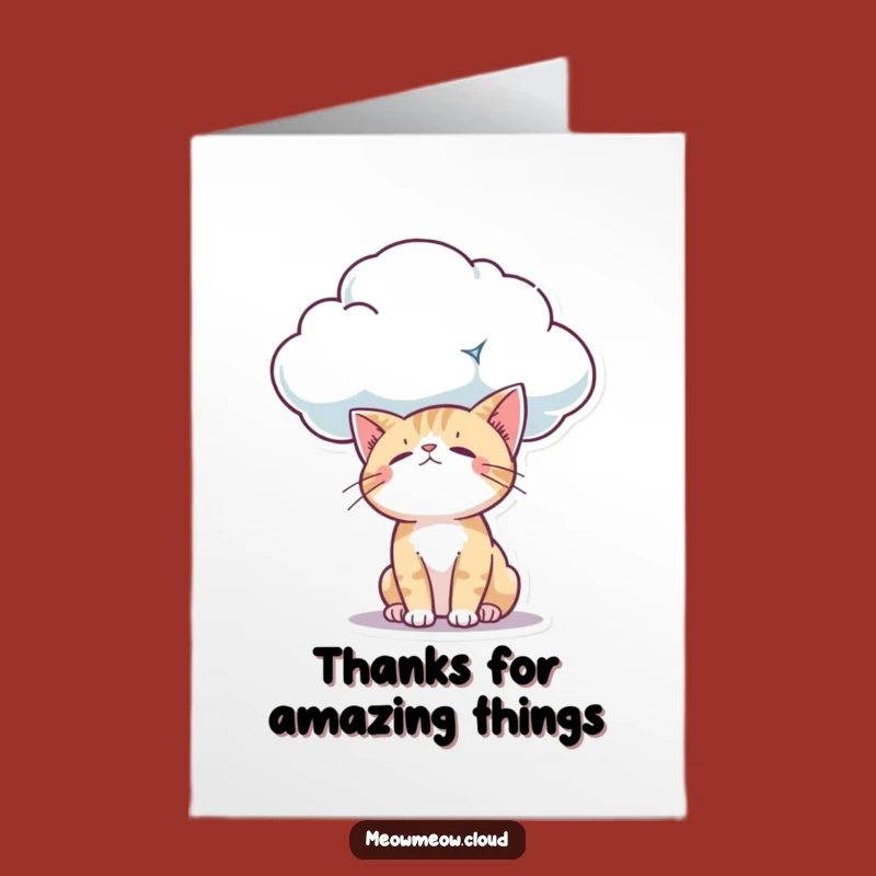 Free Printable Thank You Card: Wondering Cloud Cat - Grateful Downloadable Gift!