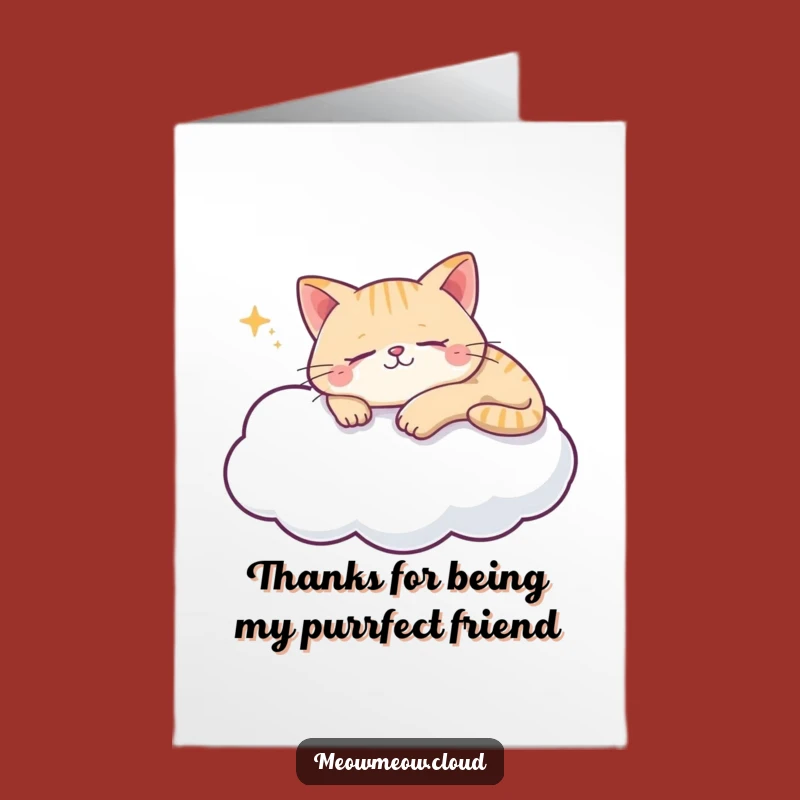 Free Printable Thank You Card: Cloud Cat Nap Funny Downloadable Gift
