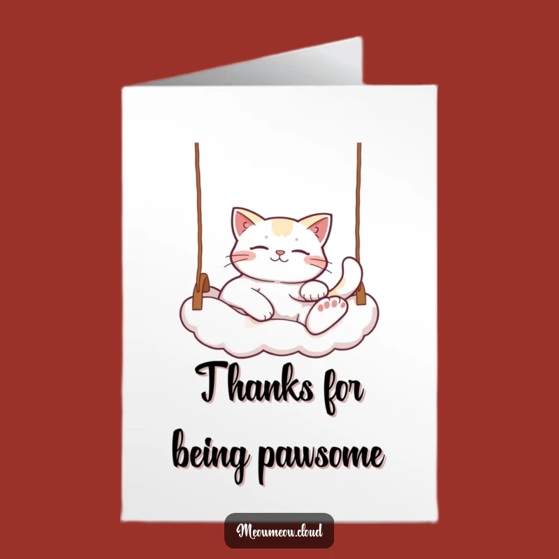 Free Printable Relaxed Cat Thank You Card: Funny Downloadable Gift!