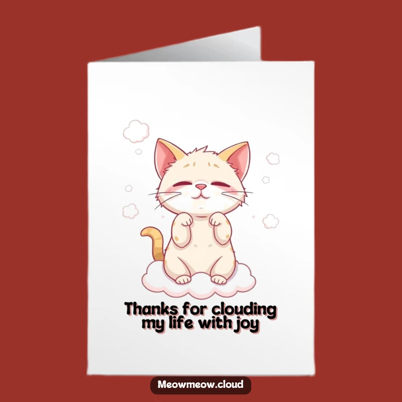 Free Printable Thank You Card: Cloud Cat Mischief Funny Downloadable Gift