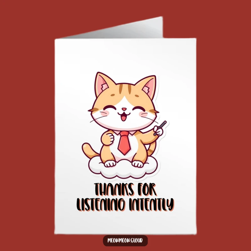 Free Printable Funny Thank You Card: Cat Cloud Lecture - Downloadable Gift