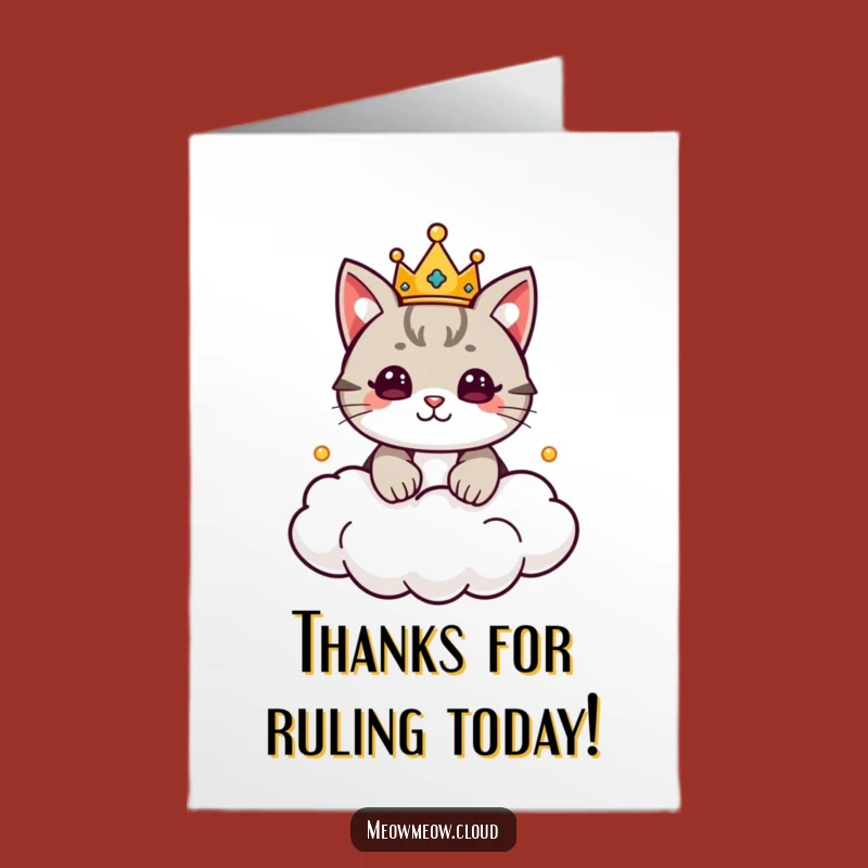 Free Printable Thank You Card: Royal Cat Ruler Thanks You
