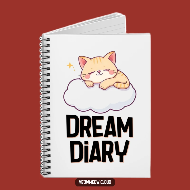 Funny Cat Cloud Notebook - Sleepy Kitty Journal