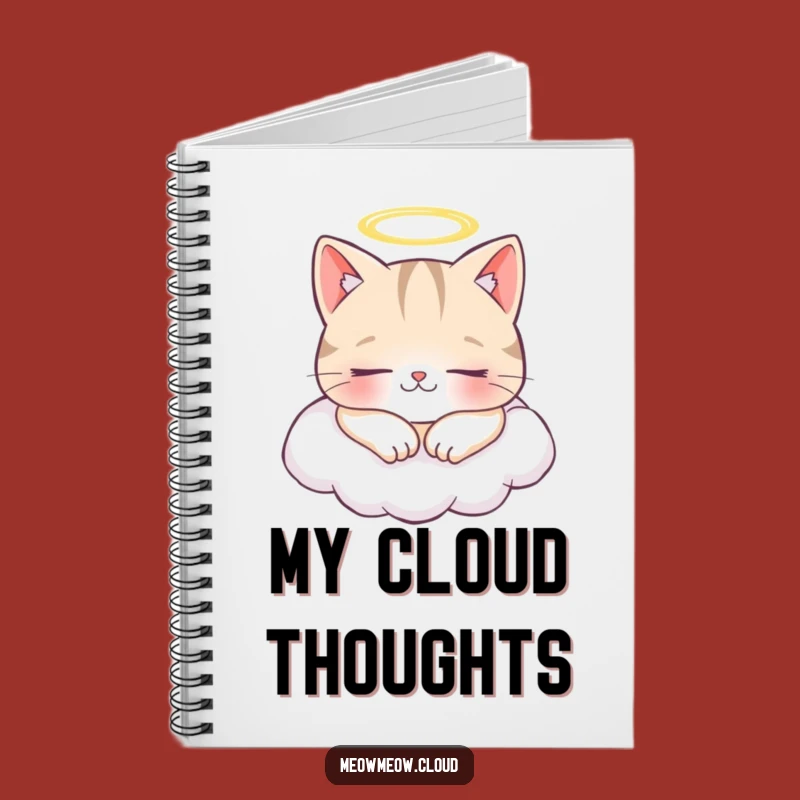 Funny Angel Cat Notebook: Cheerful Cloud Napping Journal Gift