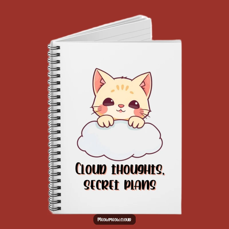 Funny Cat Cloud Notebook - Jot Down Ideas with a Smile!