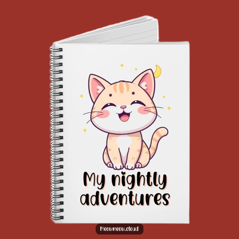 Funny Cat Moonbeam Notebook - Playful Kitty Journal