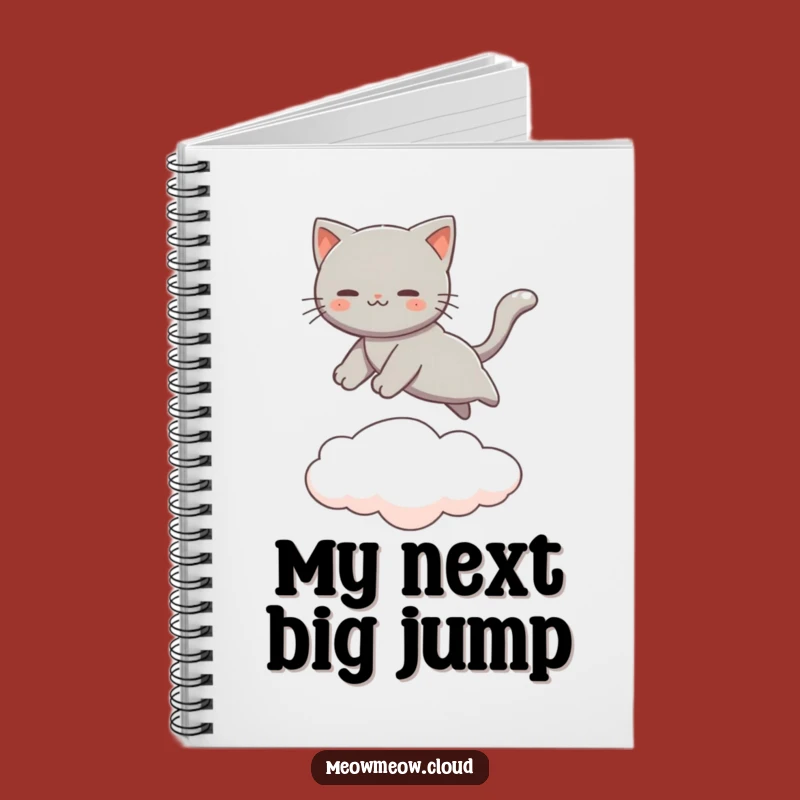 Funny Gray Cat Notebook - Leaping Cloud Jumper Journal
