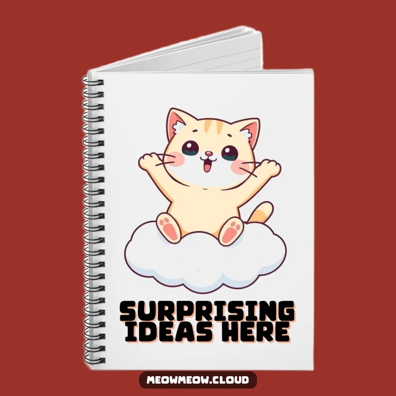 Funny Surprised Cat Cloud Notebook - Whimsical Journal for Ideas