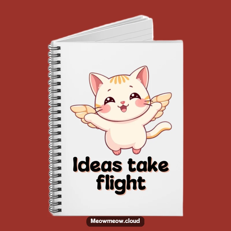 Funny Flying Cat Notebook: Cheerful Wings, Perfect Gift for Dreamy Notes
