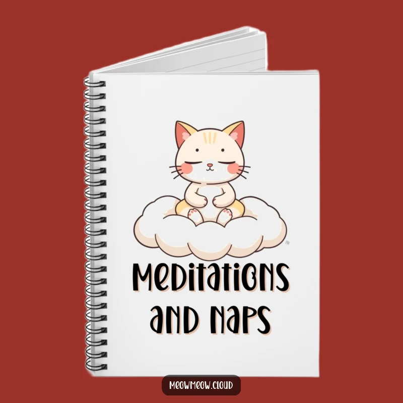 Funny Cat Meditation Notebook: Journal Your Thoughts on a Serene Cloud Cushion